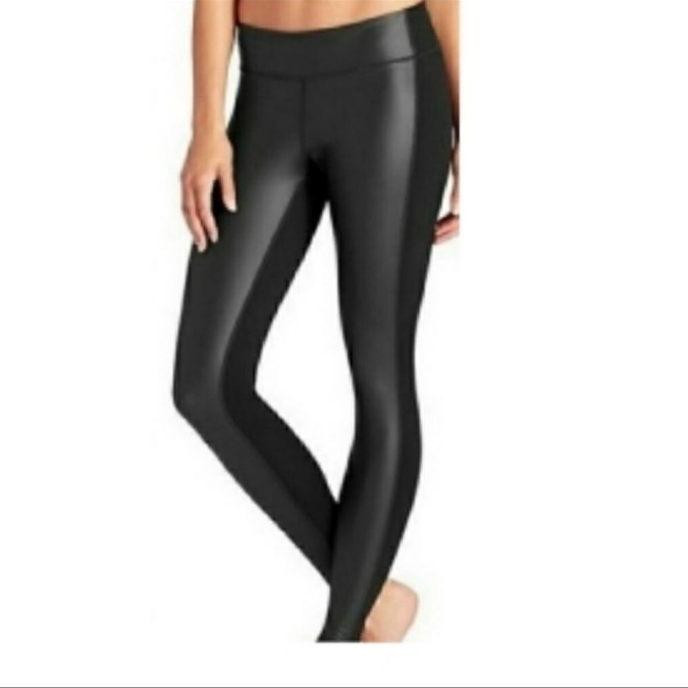 Athleta High Rise Gleam Tight Leggings Black S